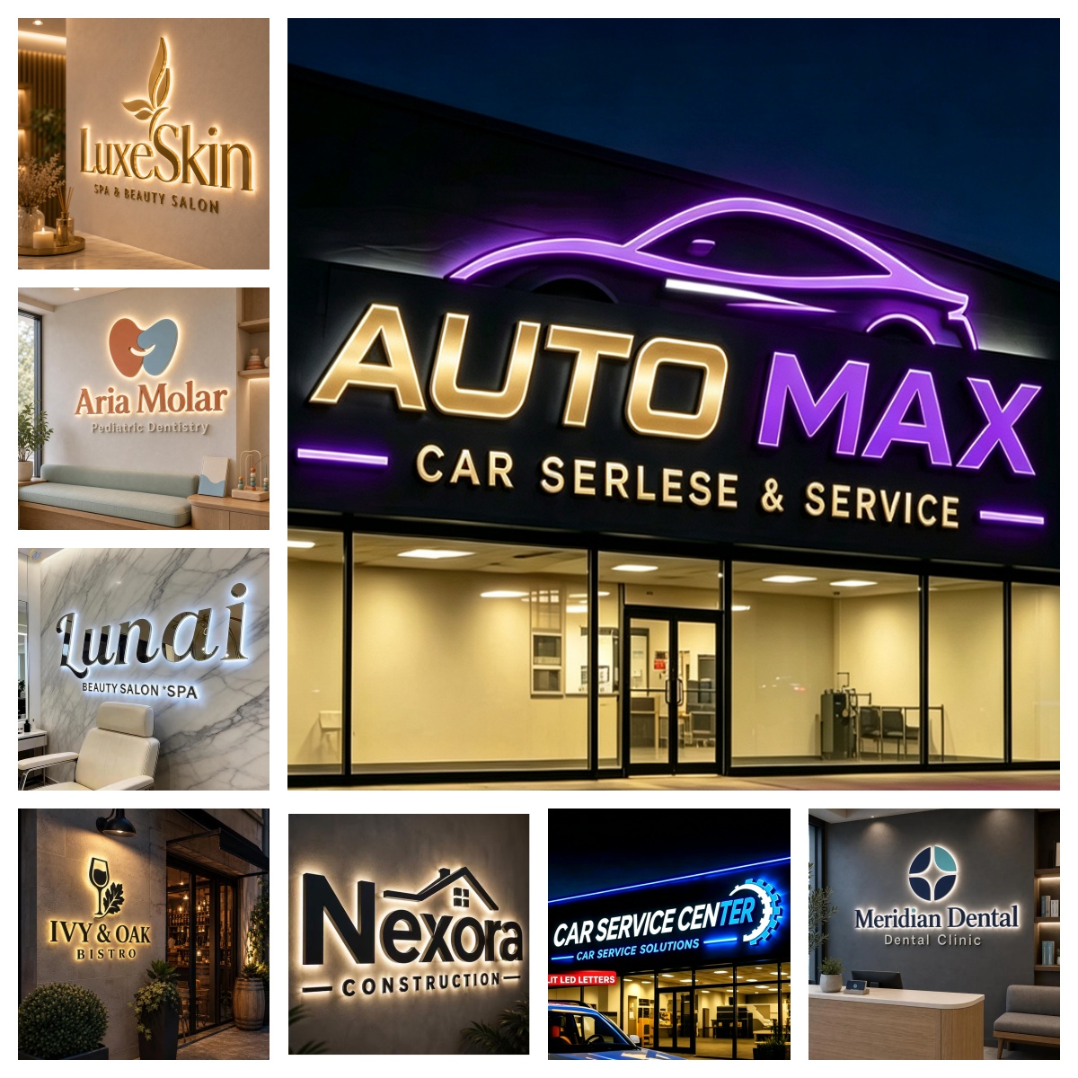 Letreiro 3D Personalizado com  - Auto Repair Shop Logo Design avaliação e preço